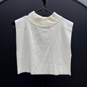 CW Classics Cream Cropped Mock Neck Sleeveless Sweater